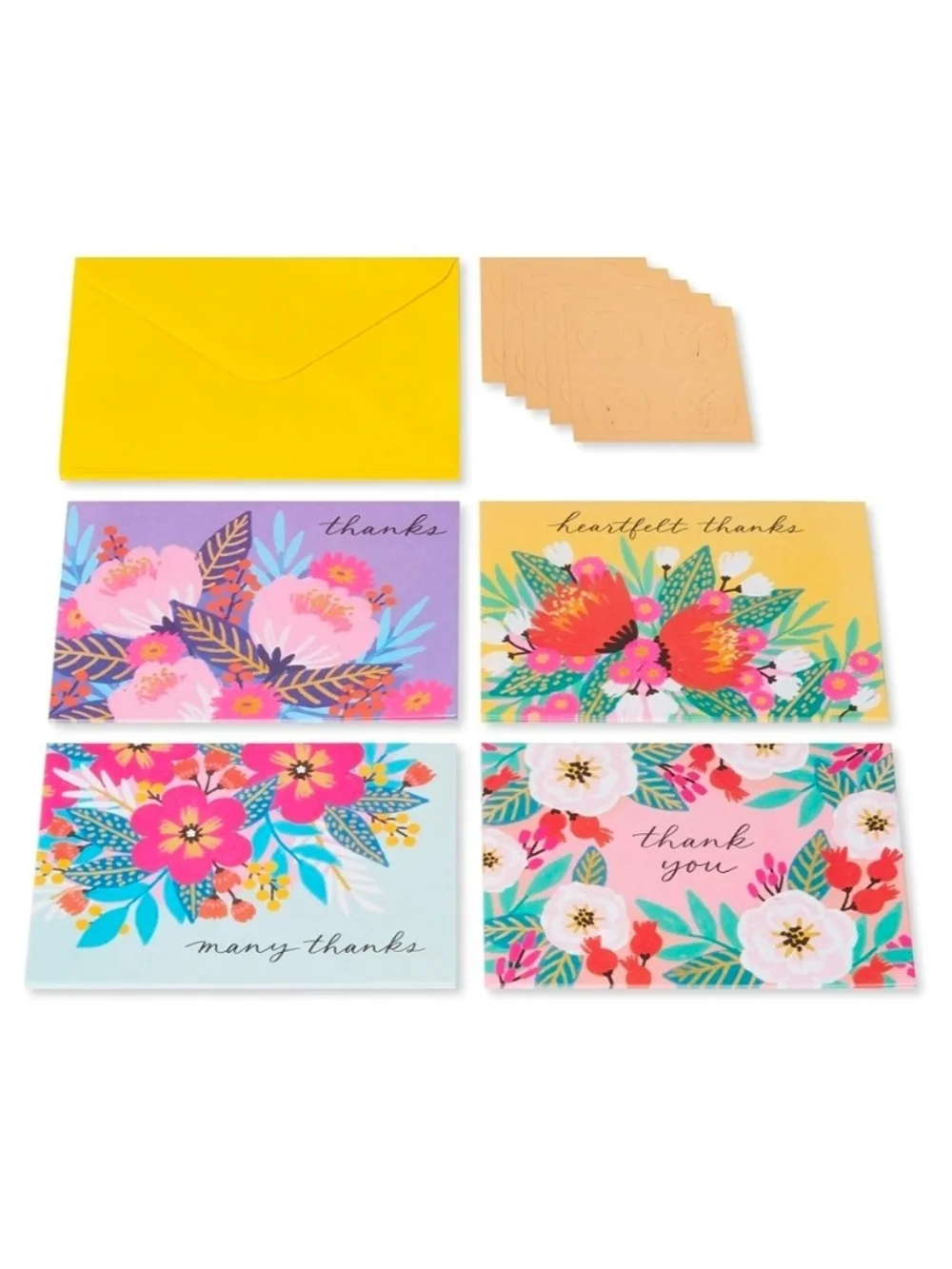 Papyrus - Floral 'Thanks' Note Card Set in Magnetic Storage Box